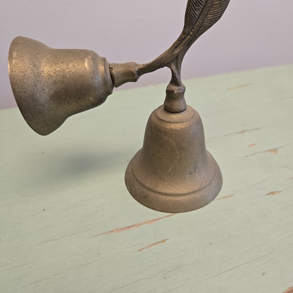 Brass Feather Quill Double Bell Vintage - Picture 2 of 7